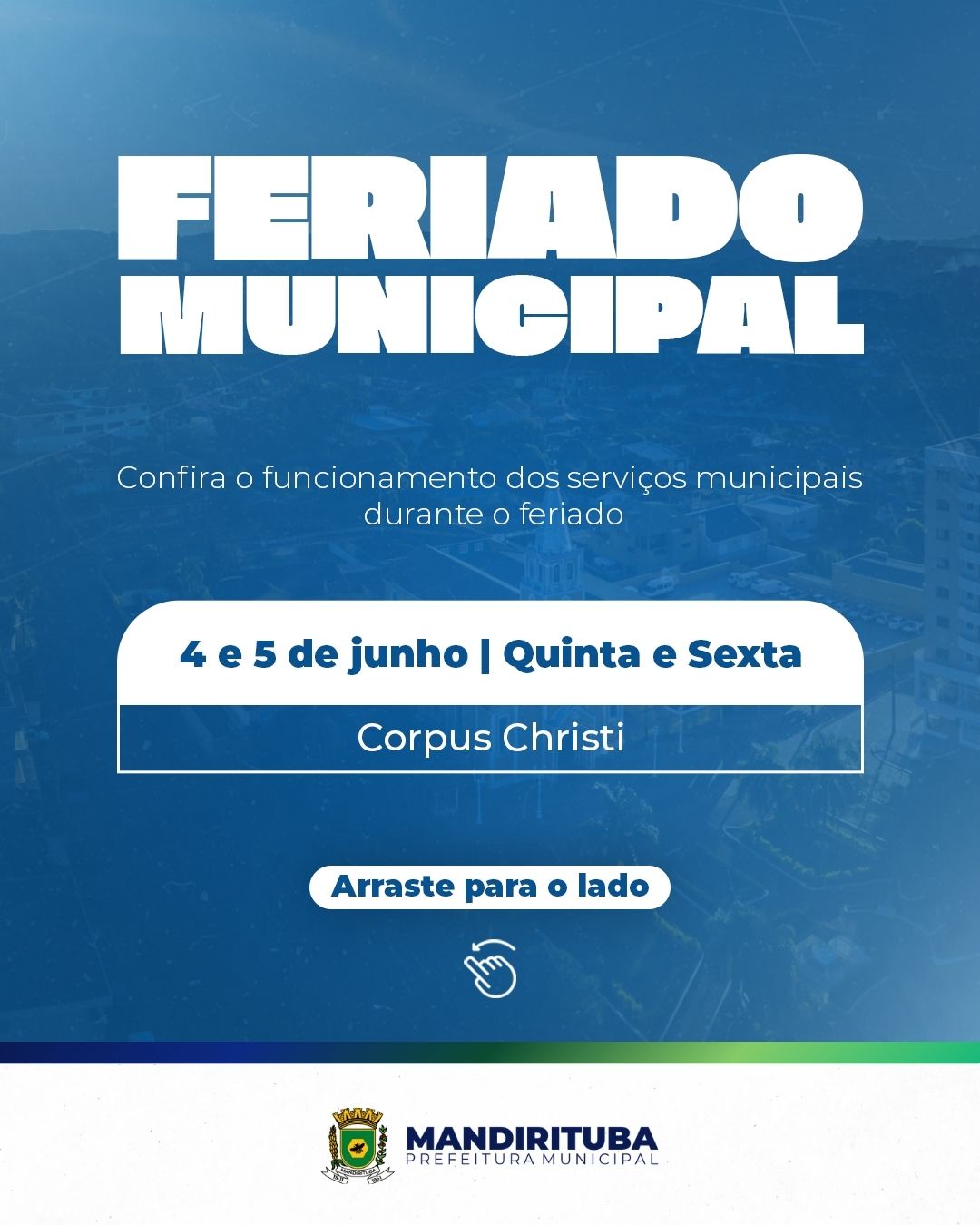 Post do instagram da Prefeitura de Mandirituba