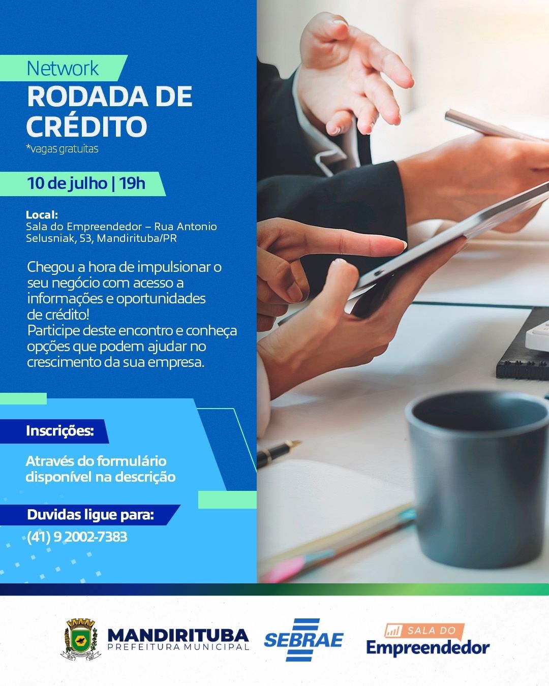 Post do instagram da Prefeitura de Mandirituba