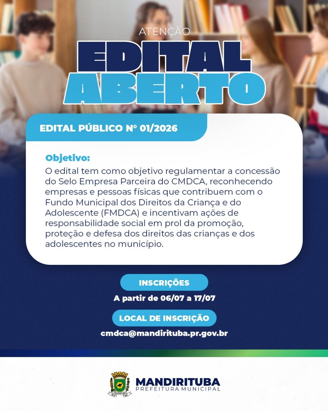 Post do instagram da Prefeitura de Mandirituba