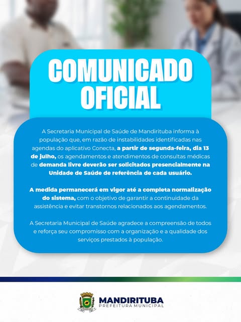 Post do instagram da Prefeitura de Mandirituba