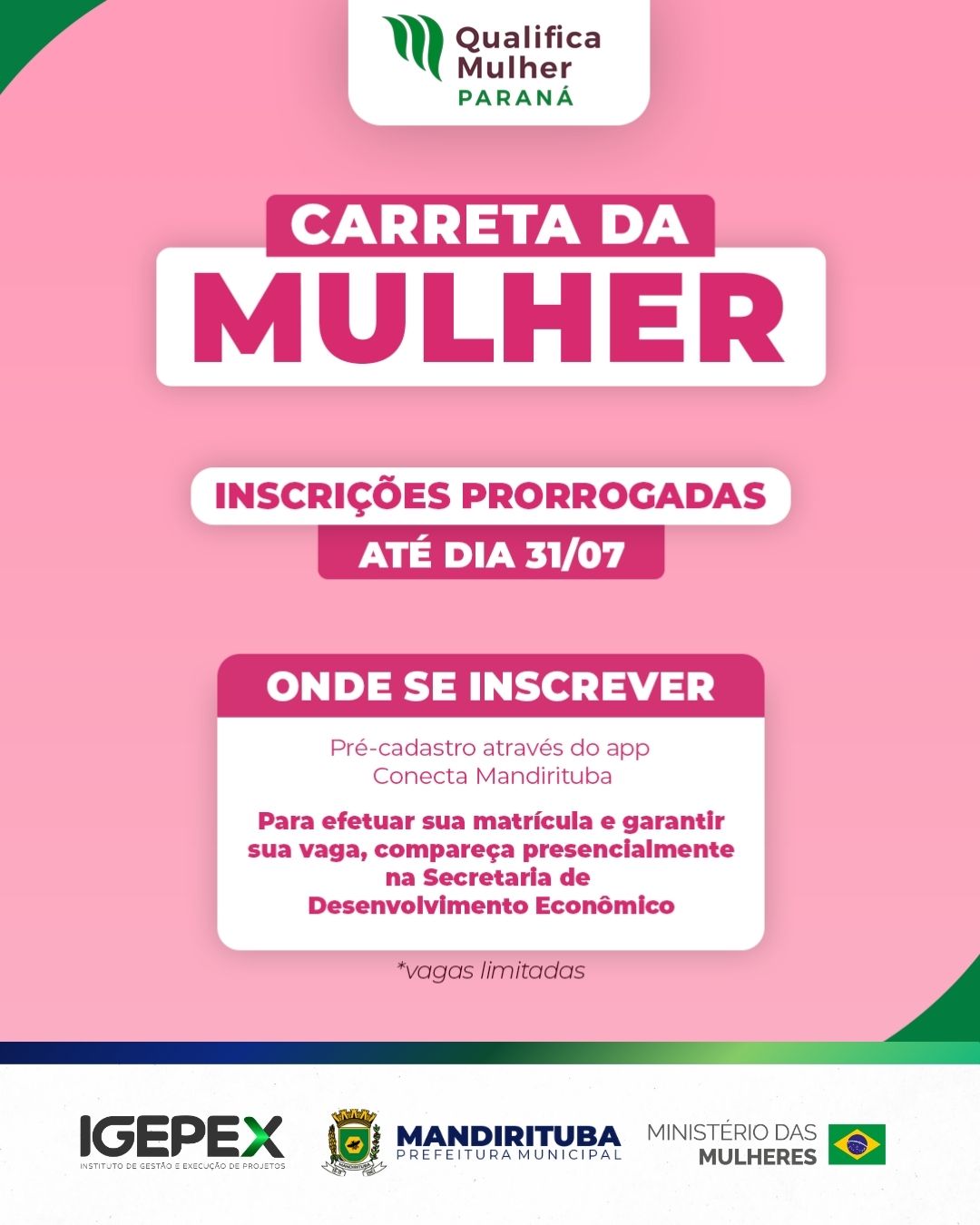 Post do instagram da Prefeitura de Mandirituba