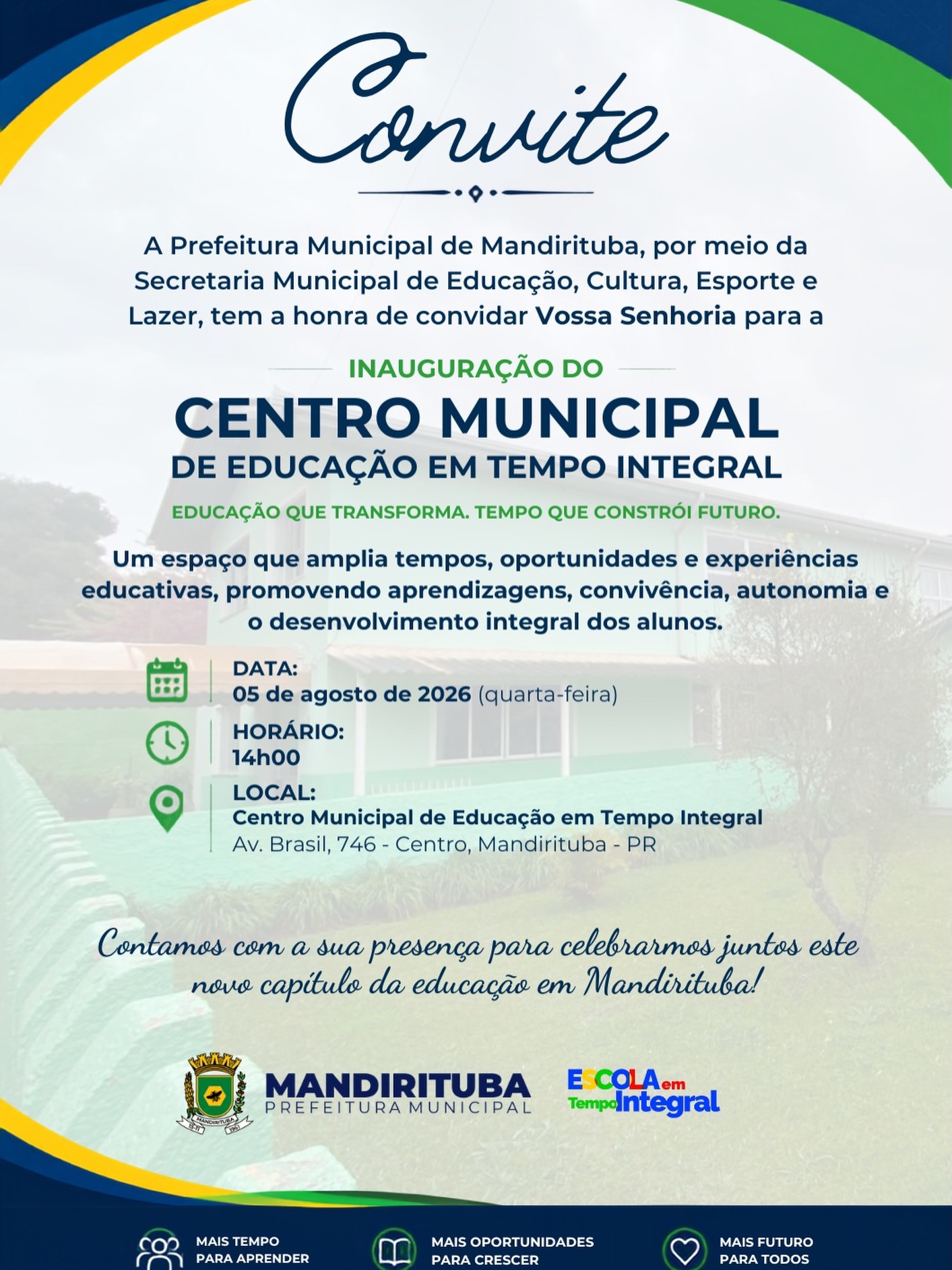 Post do instagram da Prefeitura de Mandirituba